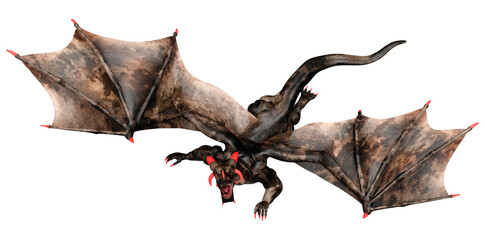 Fototapeta premium 3D Rendering Fairy Tale Dragon on White