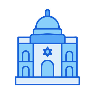 Blue synagoge stock vector illustration on black background for commercial purposes