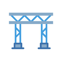 Stage lighting truss system icon on black background for event production