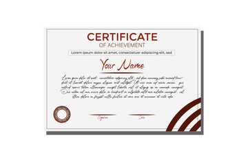 Fototapeta premium Certificate of Achievement Template with Elegant Minimal Design