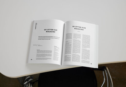 Mockup Of Us Letter Magazine With Customizable Pages
