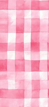 Pink watercolor gingham check seamless pattern background. Pink and white watercolor checkered pattern creating a rustic seamless background texture