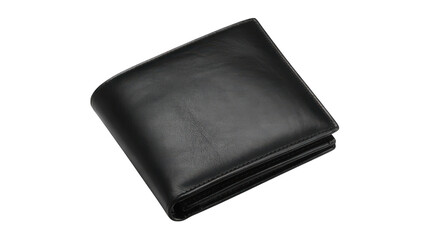 black leather wallet isolated on white background transparent background