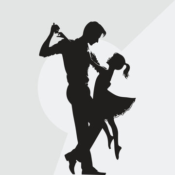 father holding dancing with daughter daddy daughter dance silhouette icon vector illustration design