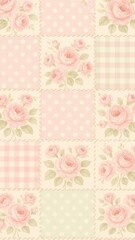 Vintage floral patchwork mobile wallpaper