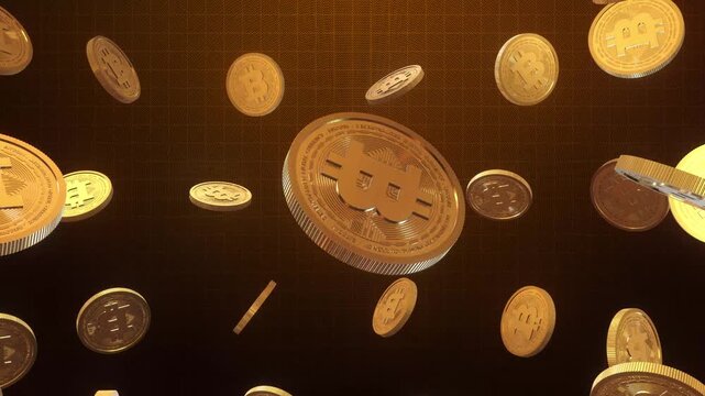 Bitcoin Cryptocurrency Coin Rotating Animation