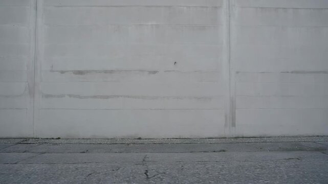 Concrete wall with weathered texture and cracks