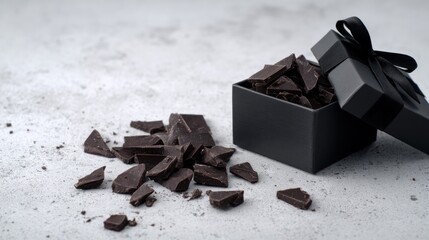 Chocolate chunks in gift box presentation