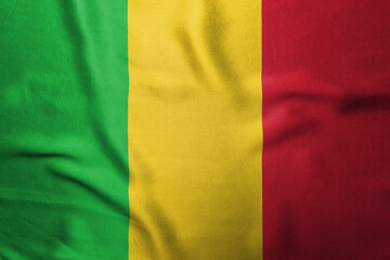 Fototapeta premium Mali flag with vertical green yellow red stripes