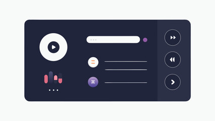 Fototapeta premium minimalist-vector-ui-kit-for-a-music-player.eps