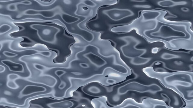 Abstract fluid metallic surface with wavy patterns and reflective grey tones.