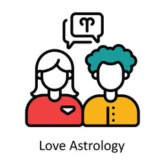 Obraz premium Love Astrology Filled outline icon style illustration. EPS 10 file