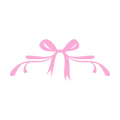 Ribbon Bow vector icon. Coquette Bows Illustration sign. Pink Hair Bow symbol. Bow logo.