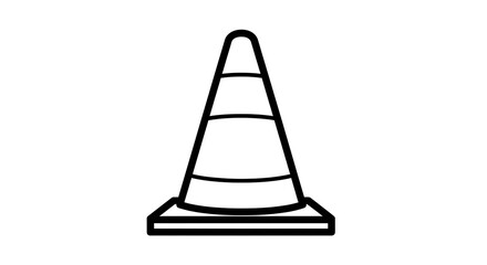 Traffic Cone Illustration on White Background.