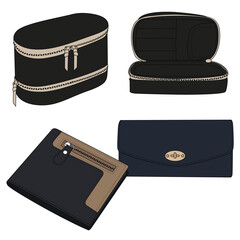 Stylish Wallets and Zippered Cosmetic Bags with Clutch Purse and Travel Organizer for Fashion and Everyday Use