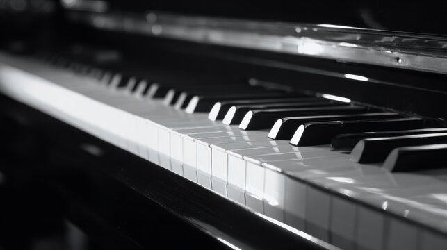 Minimal piano corner banner template with keyboard strip and white copyspace, clean music design, modern layout, musical instrument concept, creative text space, elegant minimalist style
