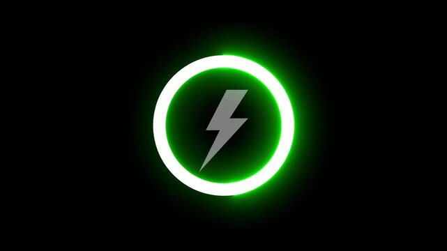Energy lightning bolt charge symbol glowing motion