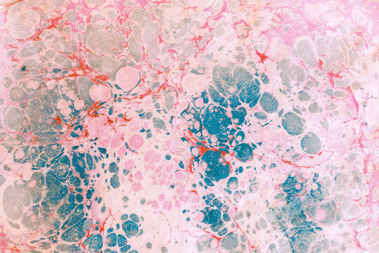 ebru art or marbling art on paper abstract background, liquid marble pattern background 