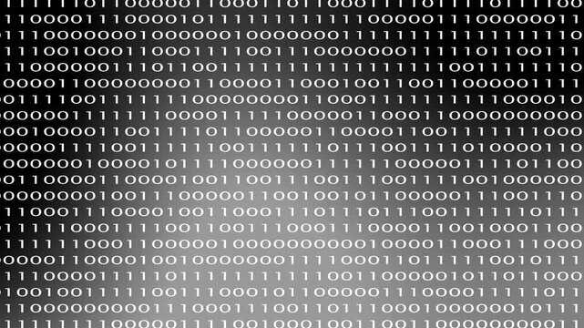 Realistic Binary Code Stream Cascading 0 and 1 up to down animation. abstract data, information, and the digital realm technology and data effect concept. 