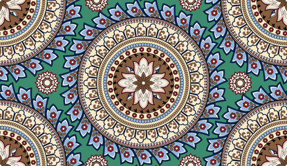 Fototapeta premium Hand draw paisley pattern. Seamless tribal pattern design