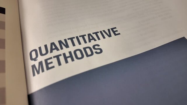 Quantitative Methods Textbook. High quality 4k footage