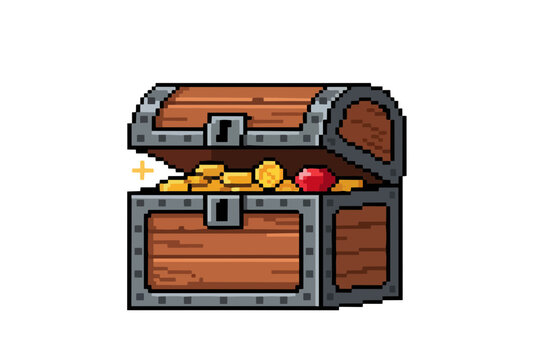 Treasure chest pixel art. 宝箱のピクセルアート。