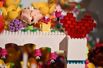 Naklejka premium Lego composition with a heart