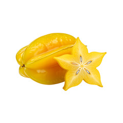 Fototapeta premium Sliced Starfruit on Transparent Background