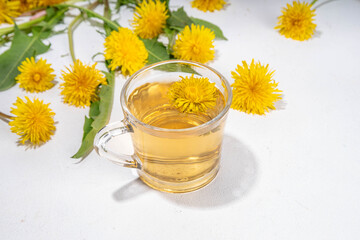 Dandelions plant herbal flower tea