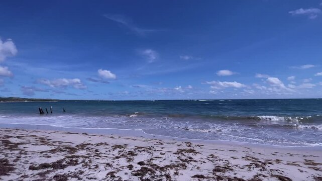 View on the Coconut Bay Beach in St Lucia island