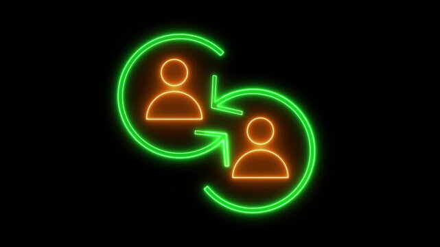 Affiliate program icon. Modern flat or neon-style design representing partnerships, referrals, or commissions. Symbol of collaboration and online business networking, isolated on a clean background