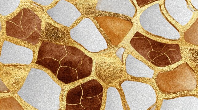 Luxury abstract giraffe pattern texture with gold lines and earthy tones