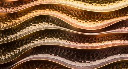 Closeup of honeycomb layers in natural lighting