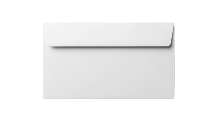 Top view of a blank white square paper envelope with closed flap, cut out, stock png, isolated on transparent background