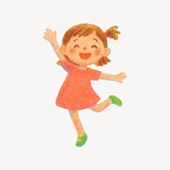 Fototapeta premium Joyful child in colorful drawing.