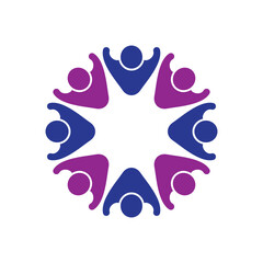 rotating successful people community logo design