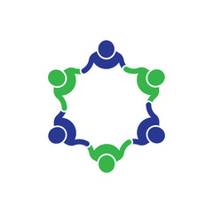 rotating successful people community logo design