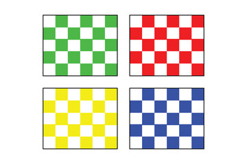 Red Green Yellow Blue Checker Pattern Set