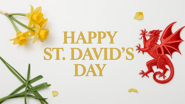 Happy st davids day march 1 poster image.