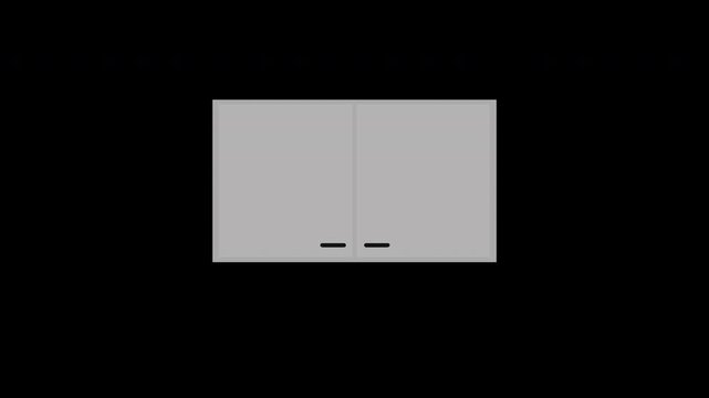Minimalist vector graphic representing a generic blank video display screen with abstract controls, perfect for technology concepts and digital media presentations