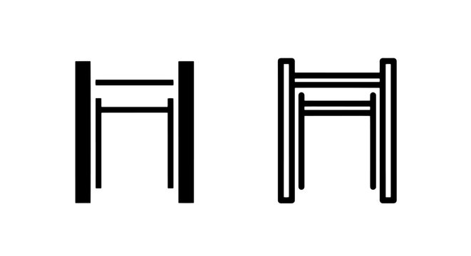 Athletic Parallel Bars Icon for Gymnastics and Bodyweight Exercise Designs