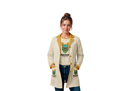 Woman Lab Coat Mockup