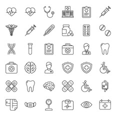 Set of line icons related to speaking, discussion, speech. Outline icons collection