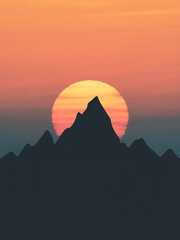 Fototapeta premium Sunset over majestic peaks