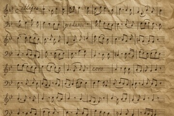 Vintage musical notes background