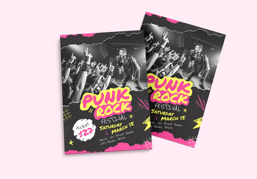 Punk Rock Music Concert Event Flyer Template