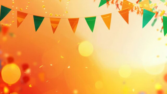 Video Colorful flags and confetti fill the air, perfect for celebration scenes