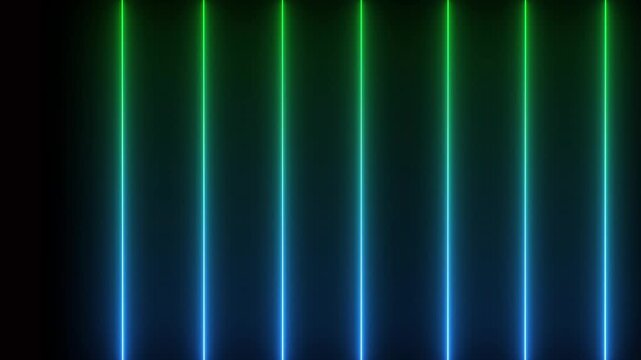 Green Abstract glowing neon line rainbow color background looped animation abstract beautiful saber moving loop line animation background. seamless looping 