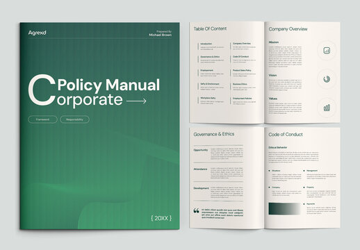 Modern Corporate Policy Manual Brochure Layout