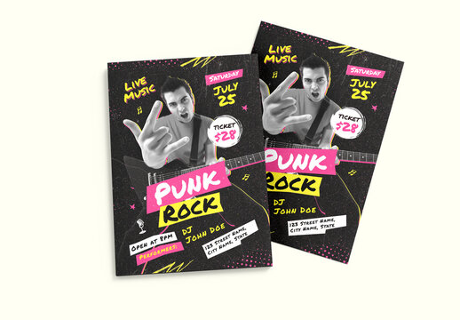 Punk Rock Music Concert Event Flyer Template